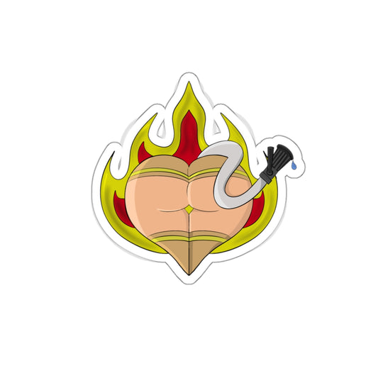 Sexy Cheeky Shorts Firefighter Fire Girl Hot Design Kiss-Cut Sticker Vinyl Decal