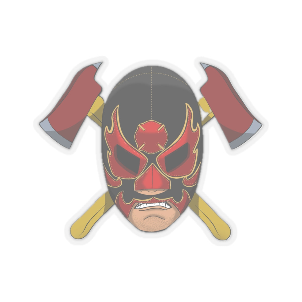 Fireman Stickers Luchador Wrestler Mask Firefighter theme Bombero vinyl decal