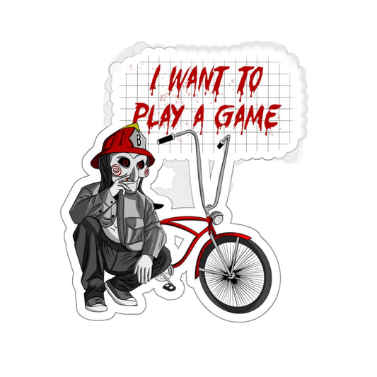 Horror Themed Saw Movie Stickers Billy the Puppet Bicycle Firefighter Artwork