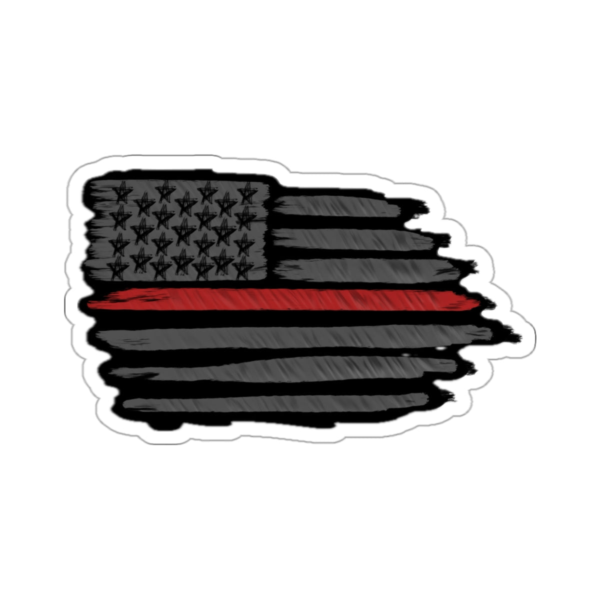 Firefighter Stickers American Flag Thin Red Line Pain Art Vinyl decal