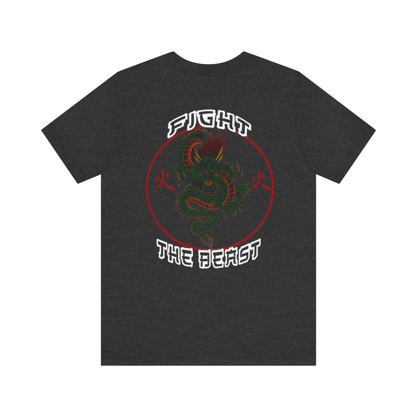 Fight The Beast firefighter Japanese Style Dragon Jersey Short Sleeve Tee