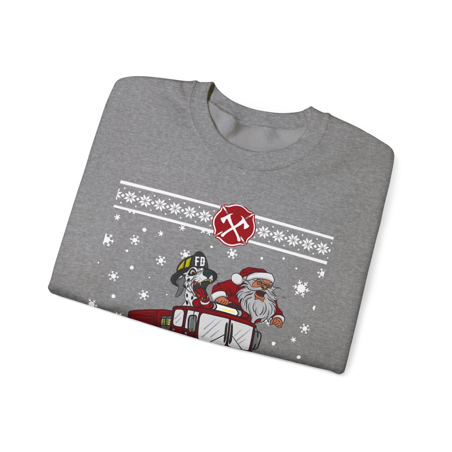 Firefighter Ugly Christmas Sweater Unisex Heavy Blend™ Crewneck Sweatshirt