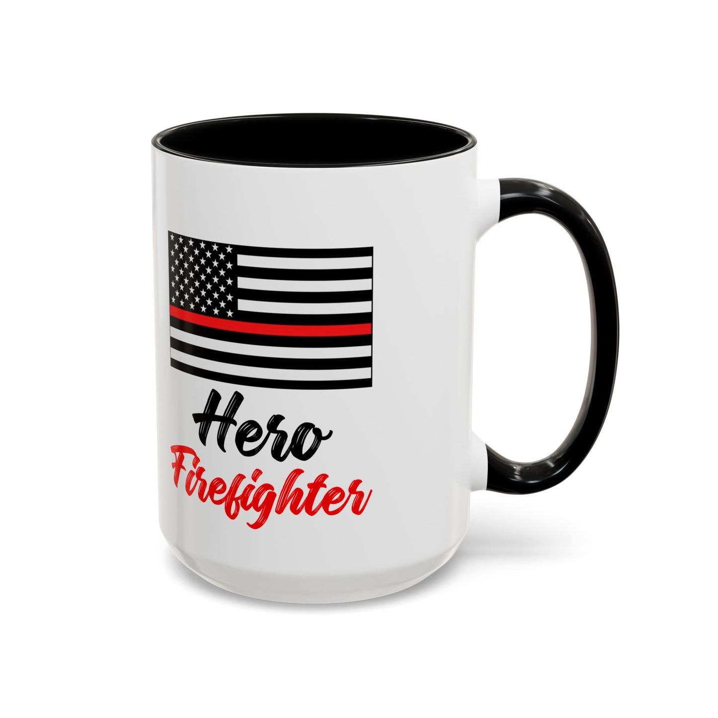 Hero Firefighter Thin Red Line Flag 2024 Wrap Around View Accent Coffee Mug Cup