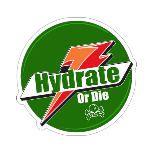 Hydrate or Die Retro Gatorade Drink Mock Up Design Kiss-Cut Sticker Vinyl Decal