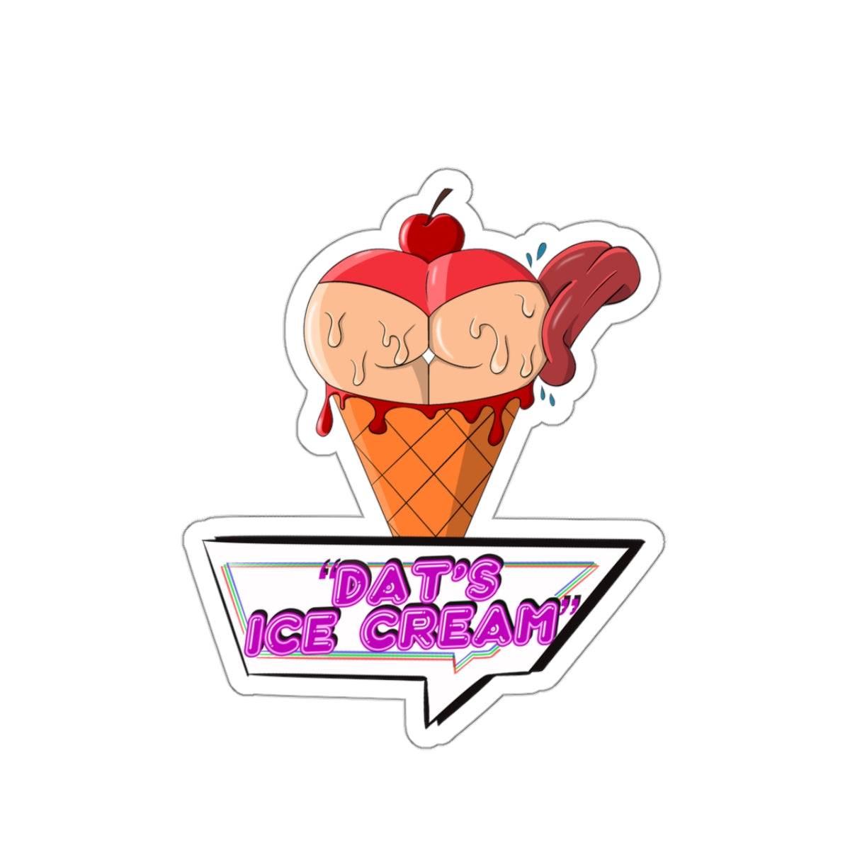 Dats Ice Cream Sexy Cheeky Thicc Thick Girl Design Kiss-Cut Sticker Vinyl Decal