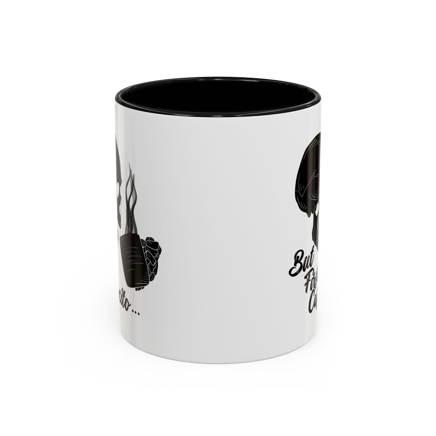 But first Cafecito Black Skull Art Accent Coffee Mug