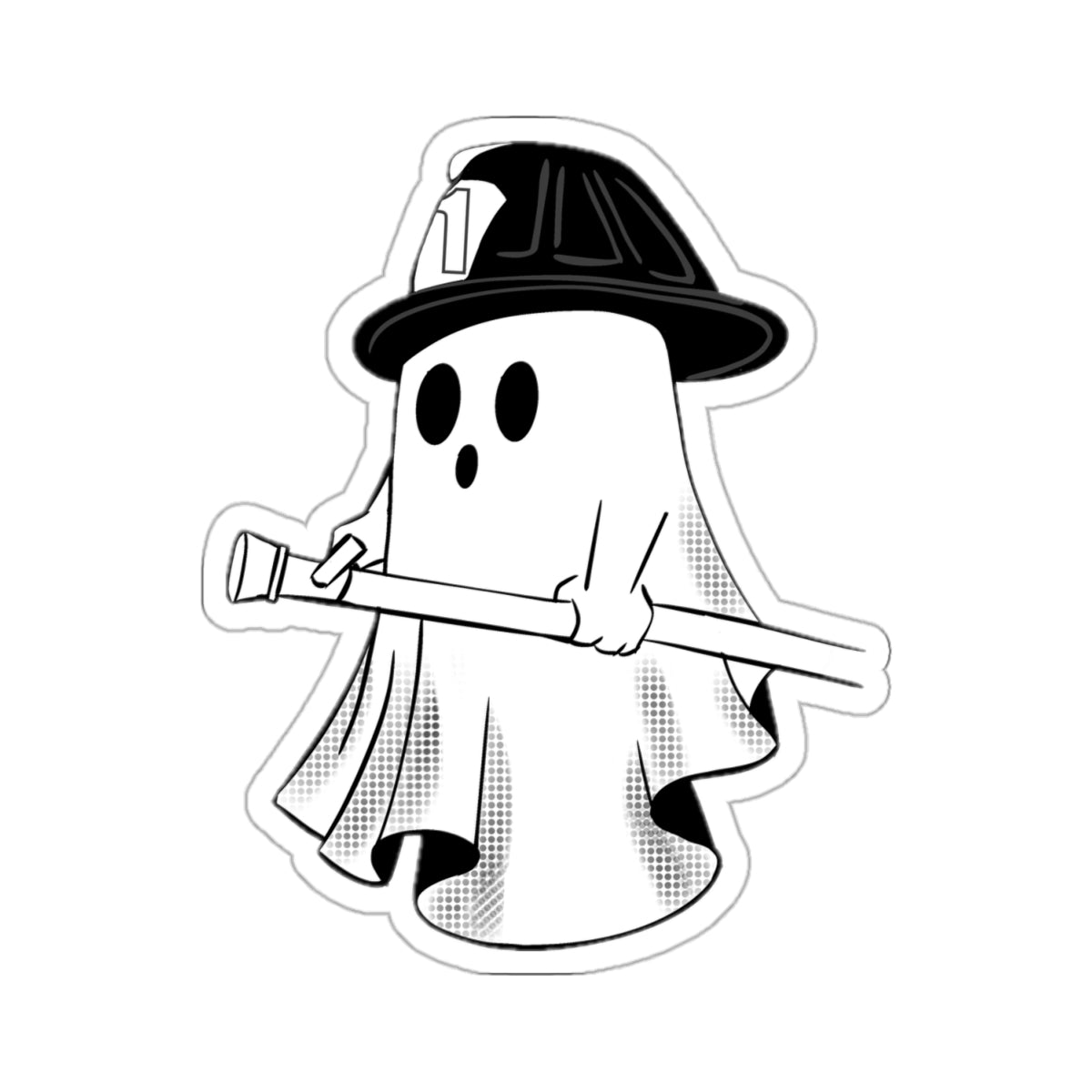 Firefighter Stickers Cute Fire station haunting ghost mascot Vinyl Decal