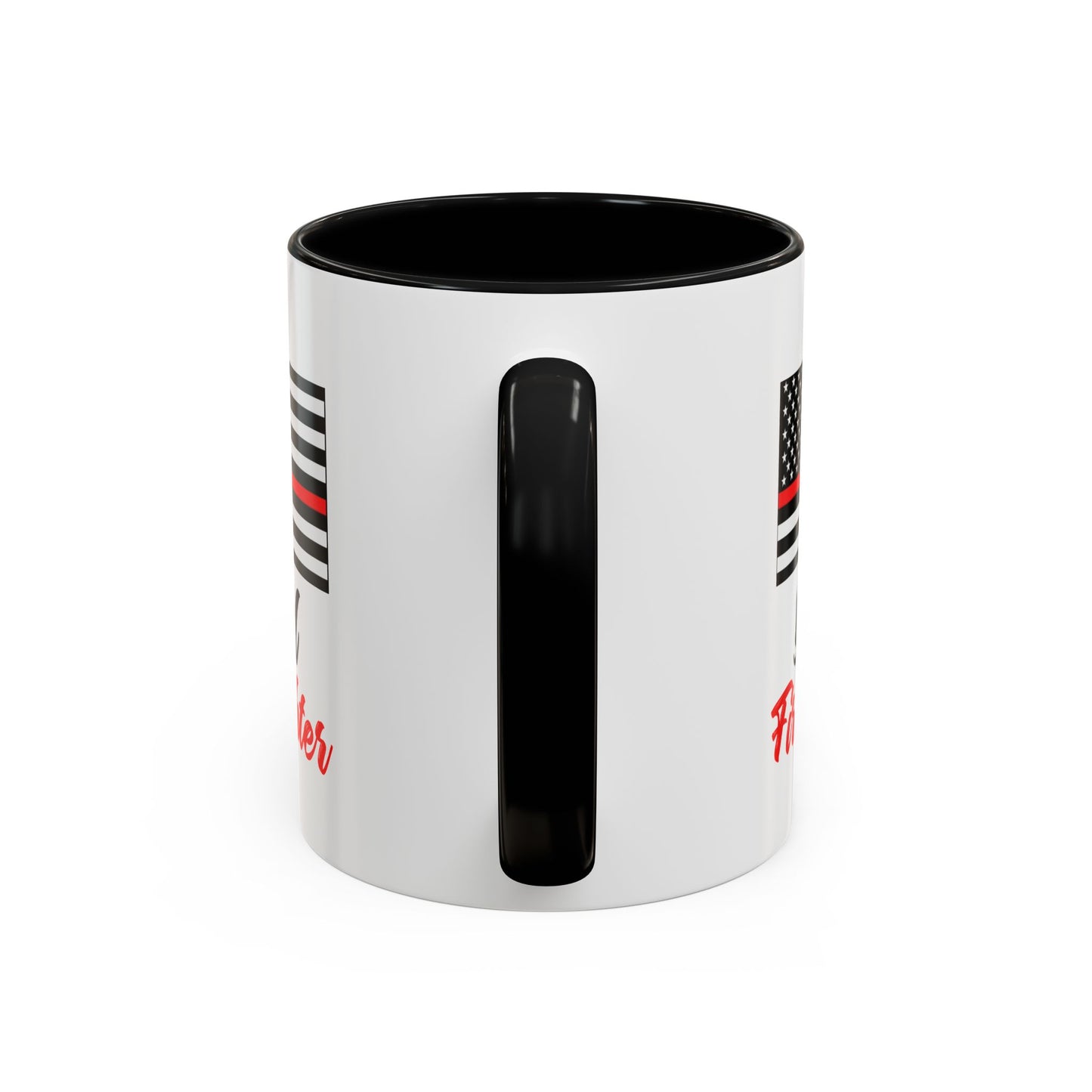 Dad Firefighter Thin Red Line Flag 2024 Wrap Around View Accent Coffee Mug Cup