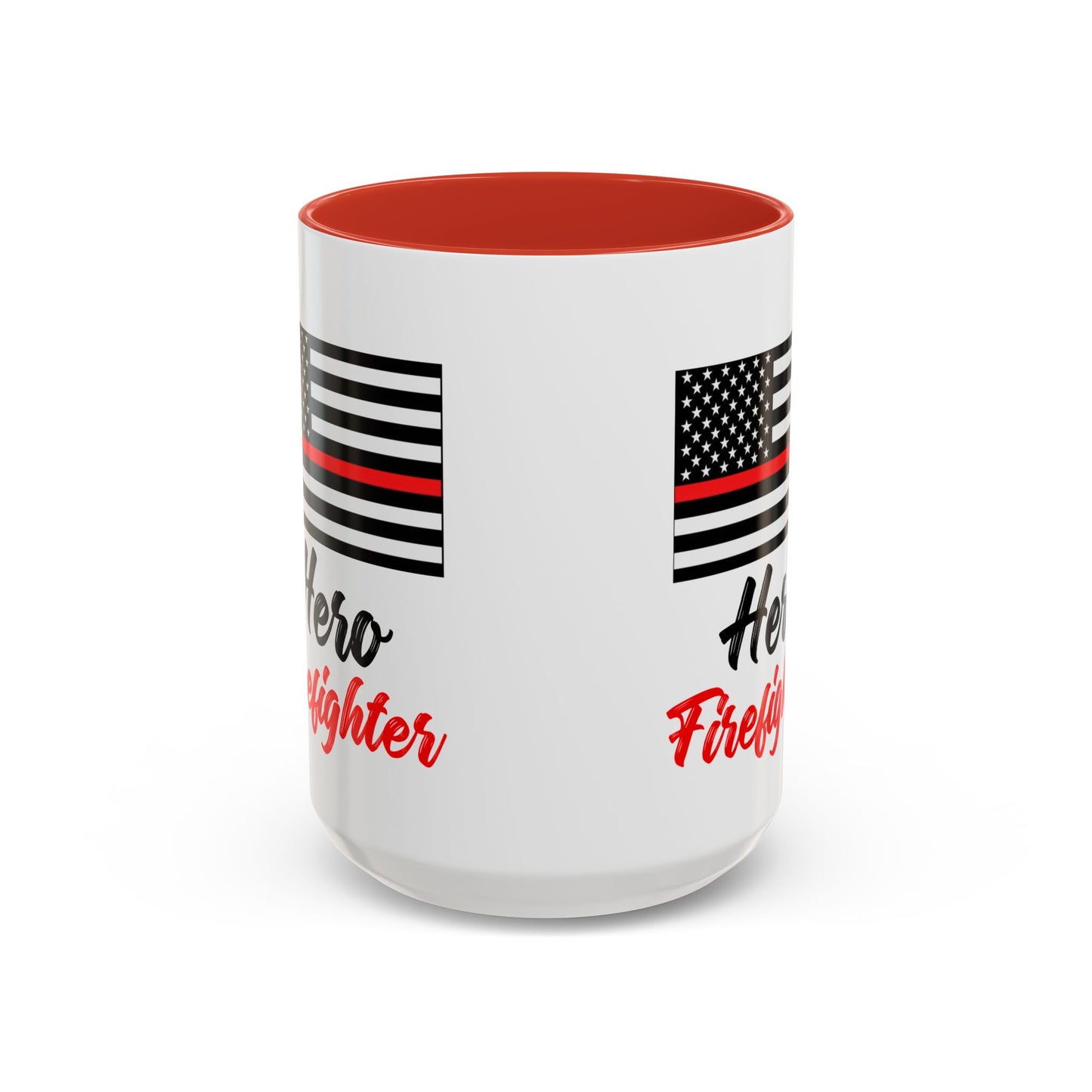 Hero Firefighter Thin Red Line Flag 2024 Wrap Around View Accent Coffee Mug Cup