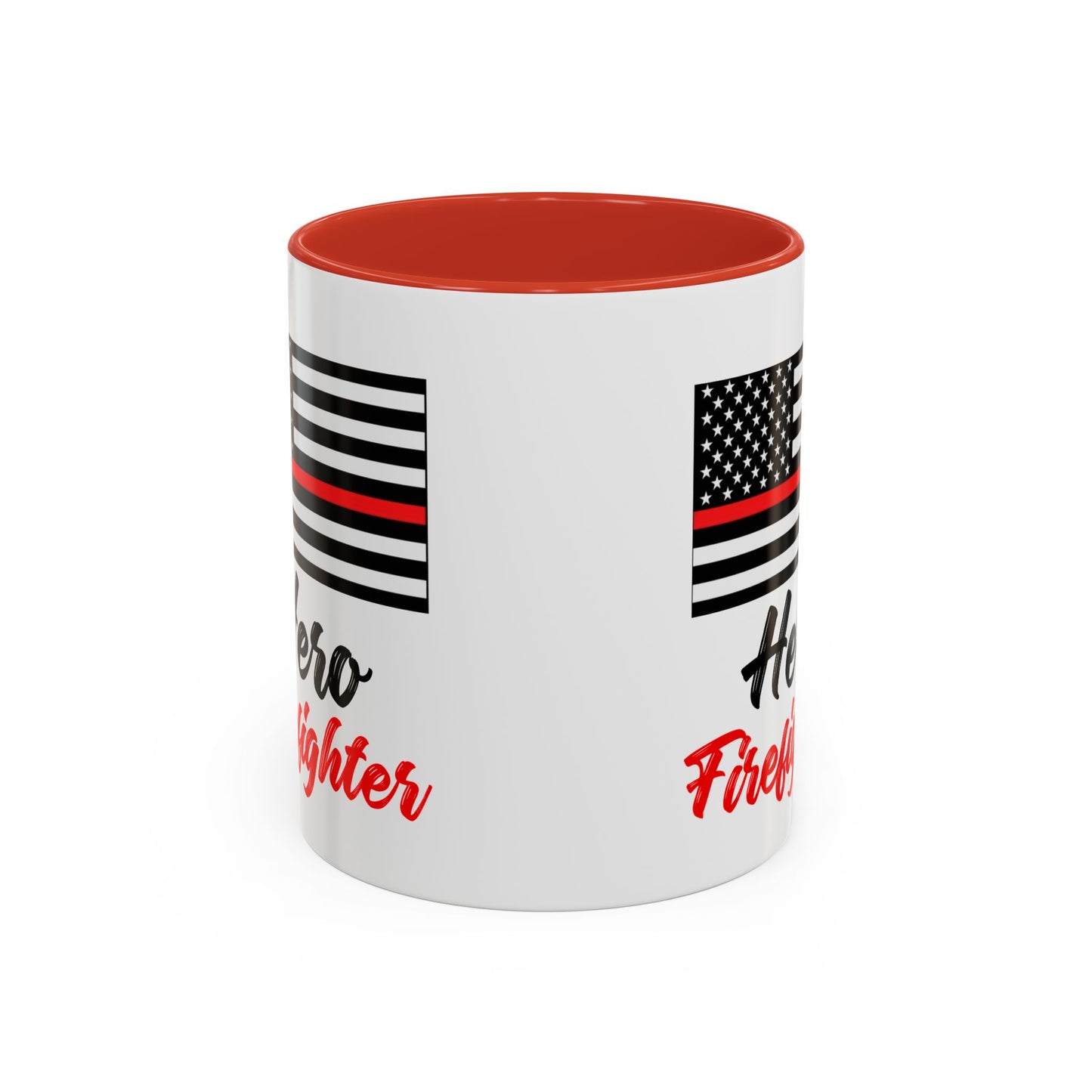 Hero Firefighter Thin Red Line Flag 2024 Wrap Around View Accent Coffee Mug Cup