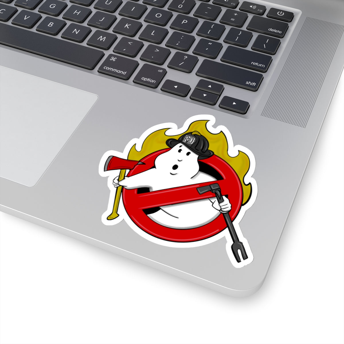 Ghostbusters firefighter fireman haunted fire station design Kiss-Cut Sticker