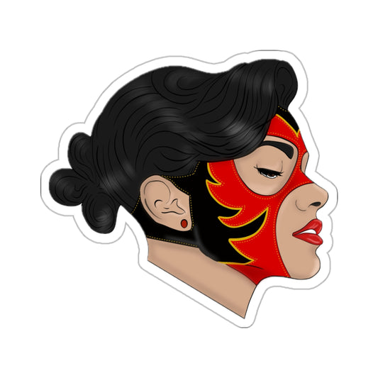 Luchadora Wrestling Mask Female Firefighter Bombera Kiss-Cut Sticker vinyl decal