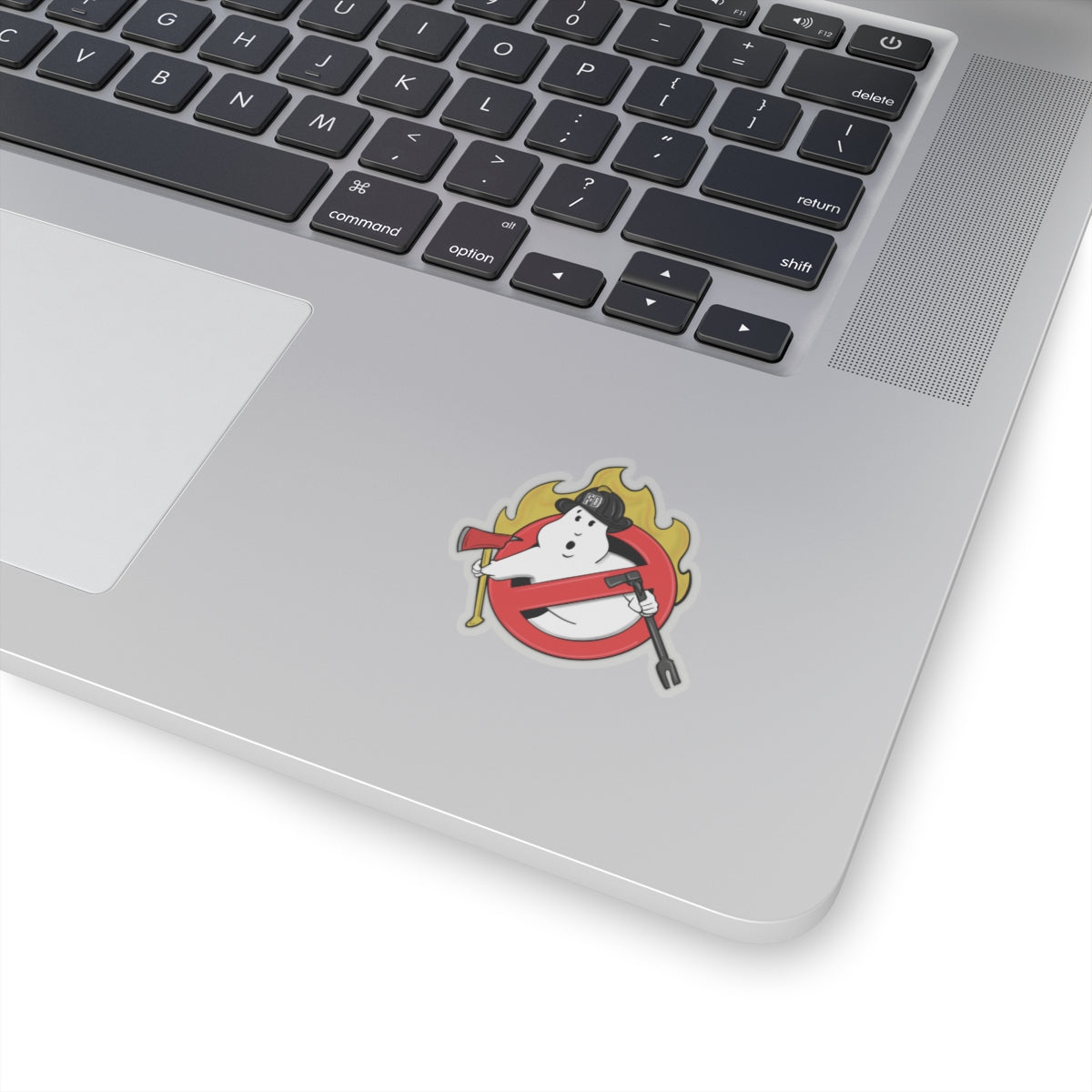 Ghostbusters firefighter fireman haunted fire station design Kiss-Cut Sticker