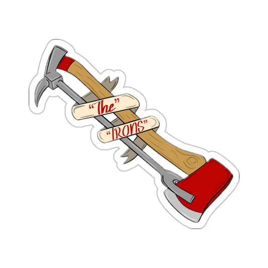 Firefighter Stickers The Irons Halligan tool axe force entry vinyl decal