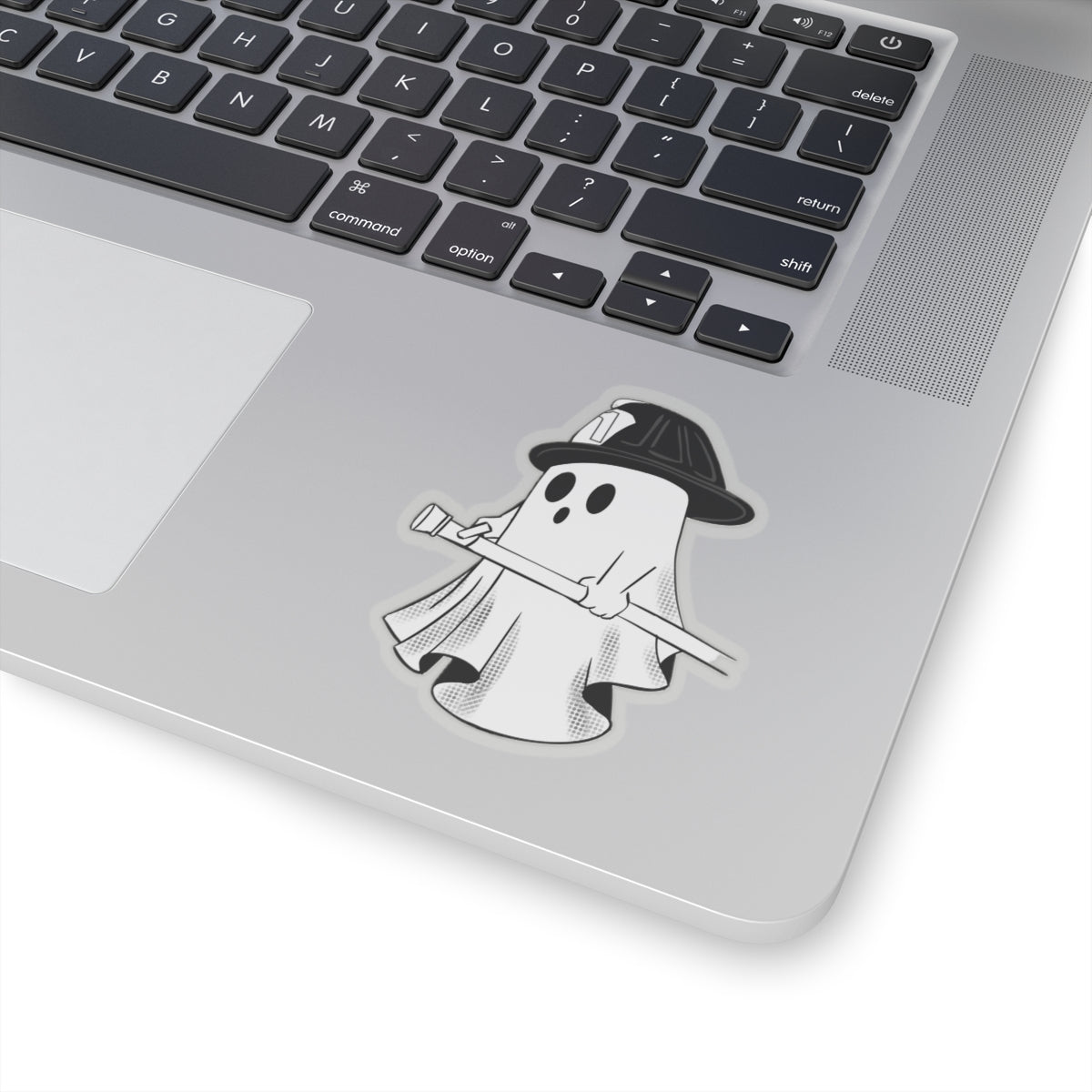 Firefighter Stickers Cute Fire station haunting ghost mascot Vinyl Decal