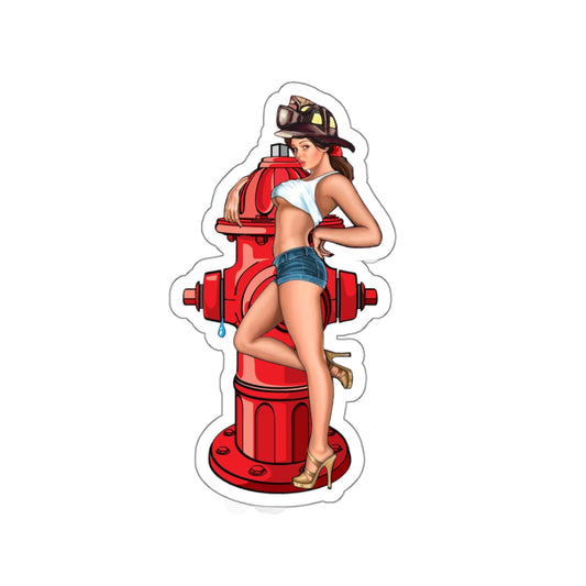 Pinup Girl Stickers Waifu Sexy Firefighter Female Fire Hydrant Aesthetic Retro