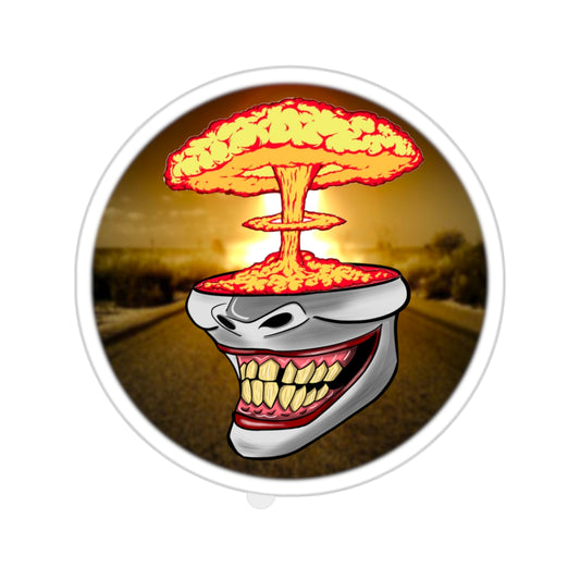 Mind Blown Sticker Psychopathic Smile Apocalyptic Design Artwork