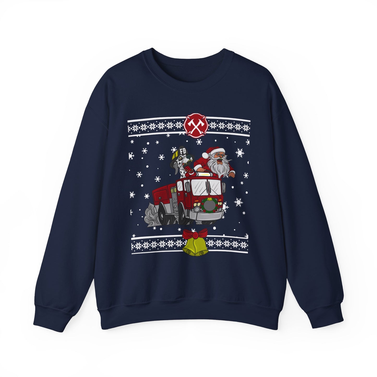 Firefighter Ugly Christmas Sweater Unisex Heavy Blend™ Crewneck Sweatshirt