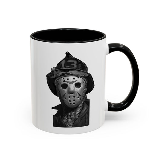 Horror Firefighter themed Jason Voorhees Accent Coffee Mug