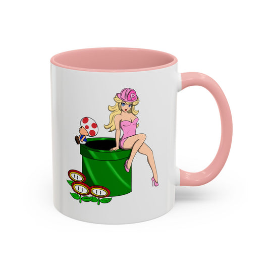 Retro console Gaming Peachy Princess fan art Accent Coffee Mug, 11oz