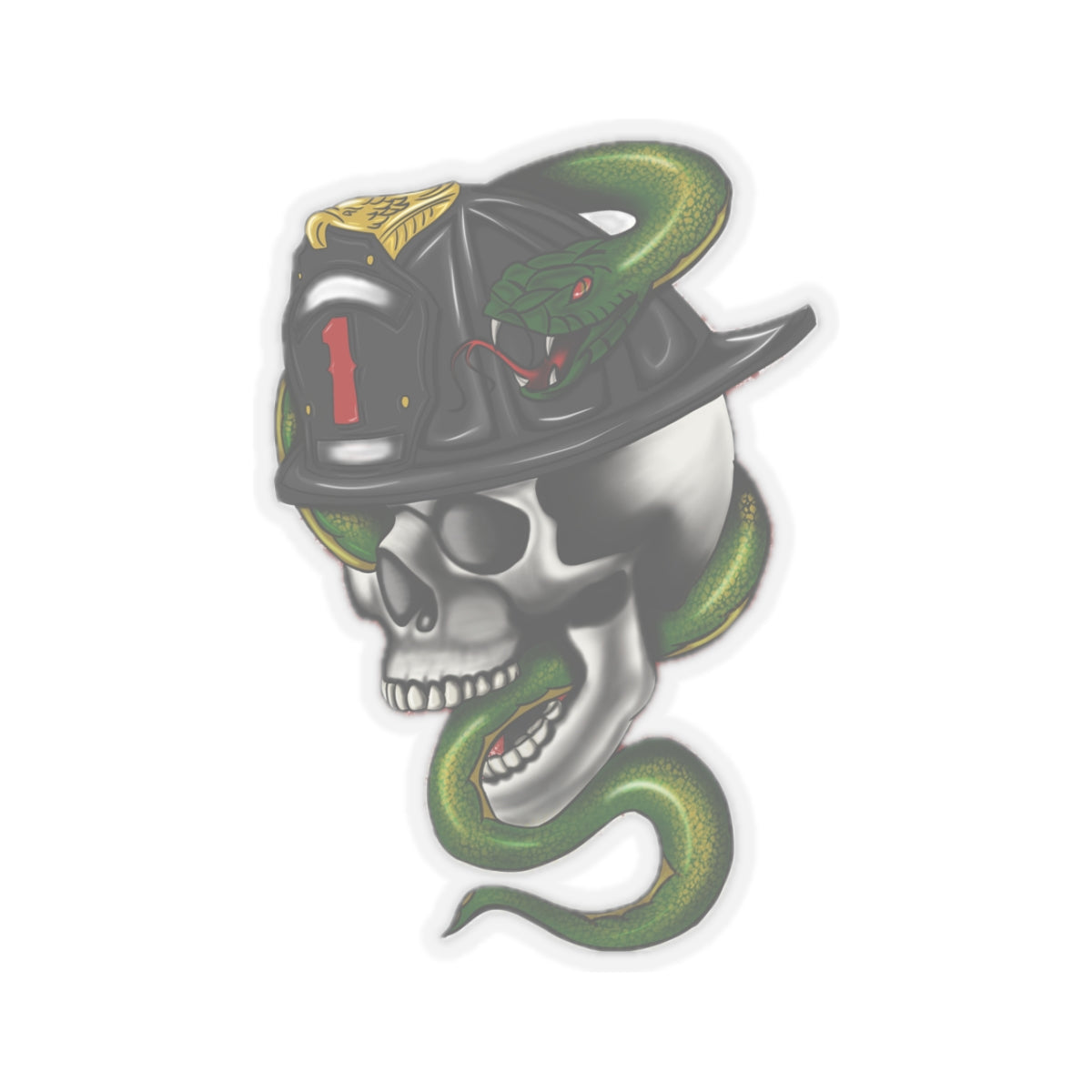 Firefighter Stickers Skull Skeleton Snake Helmet Artwork Vinyl Decal