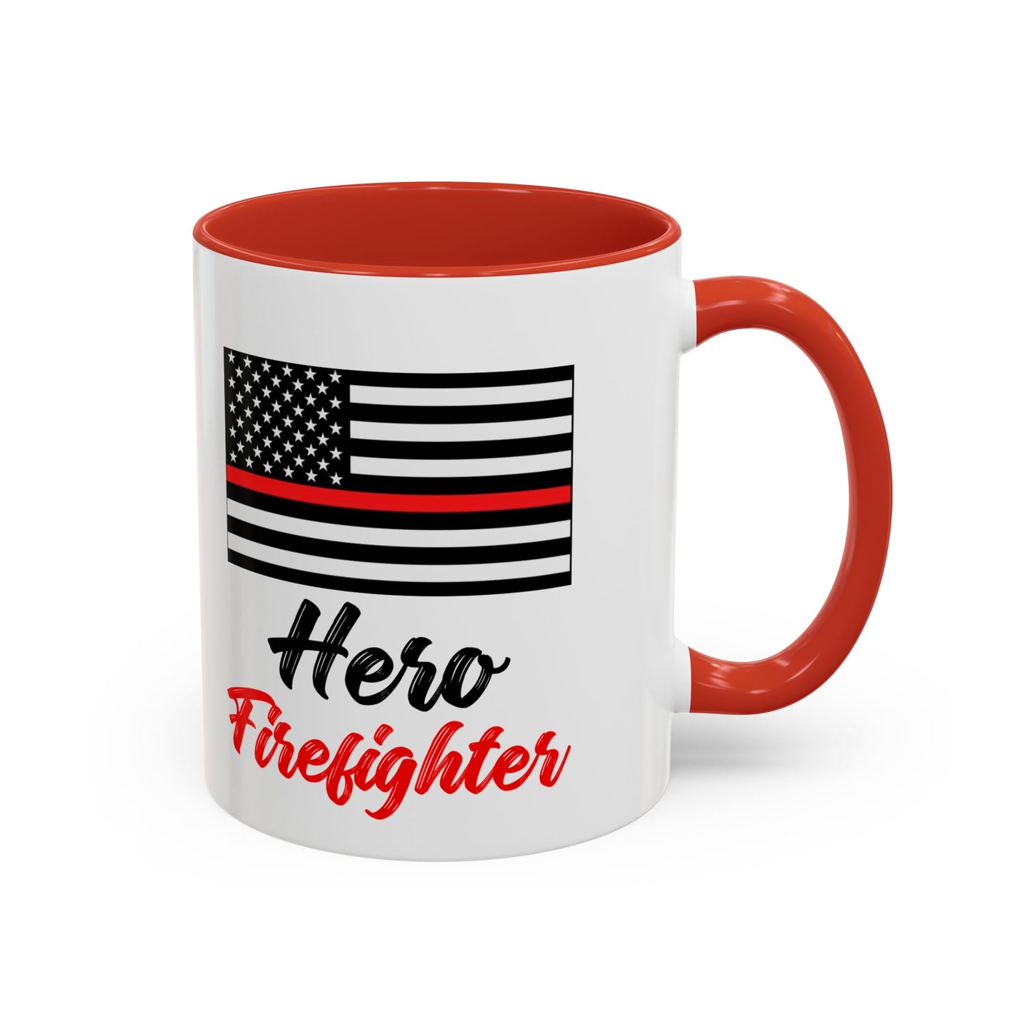 Hero Firefighter Thin Red Line Flag 2024 Wrap Around View Accent Coffee Mug Cup