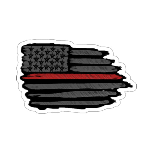 Firefighter Stickers American Flag Thin Red Line Pain Art Vinyl decal