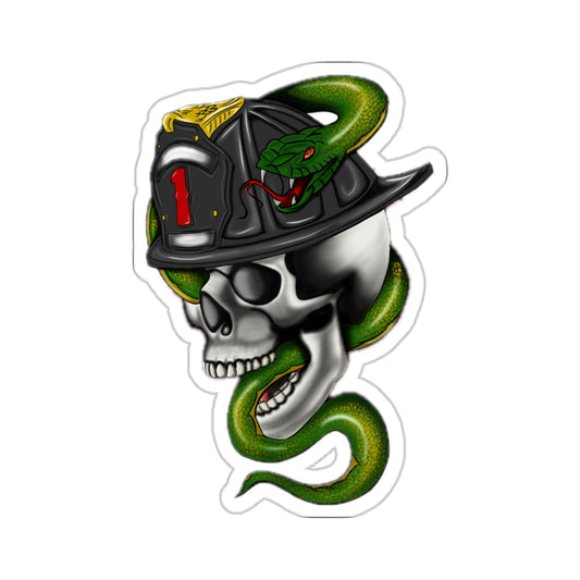 Firefighter Stickers Skull Skeleton Snake Helmet Artwork Vinyl Decal