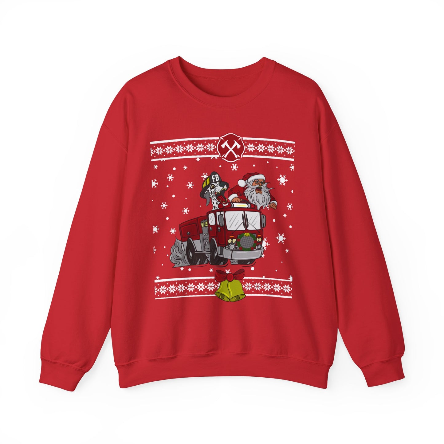 Firefighter Ugly Christmas Sweater Unisex Heavy Blend™ Crewneck Sweatshirt