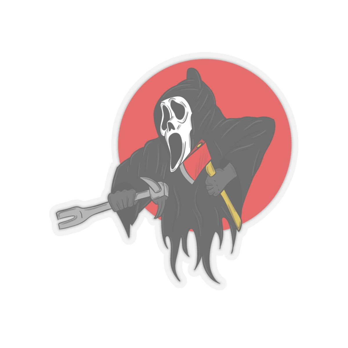 Ghostface Scream Movie Sticker Firefighter Themed Fireman Vinyl Decal