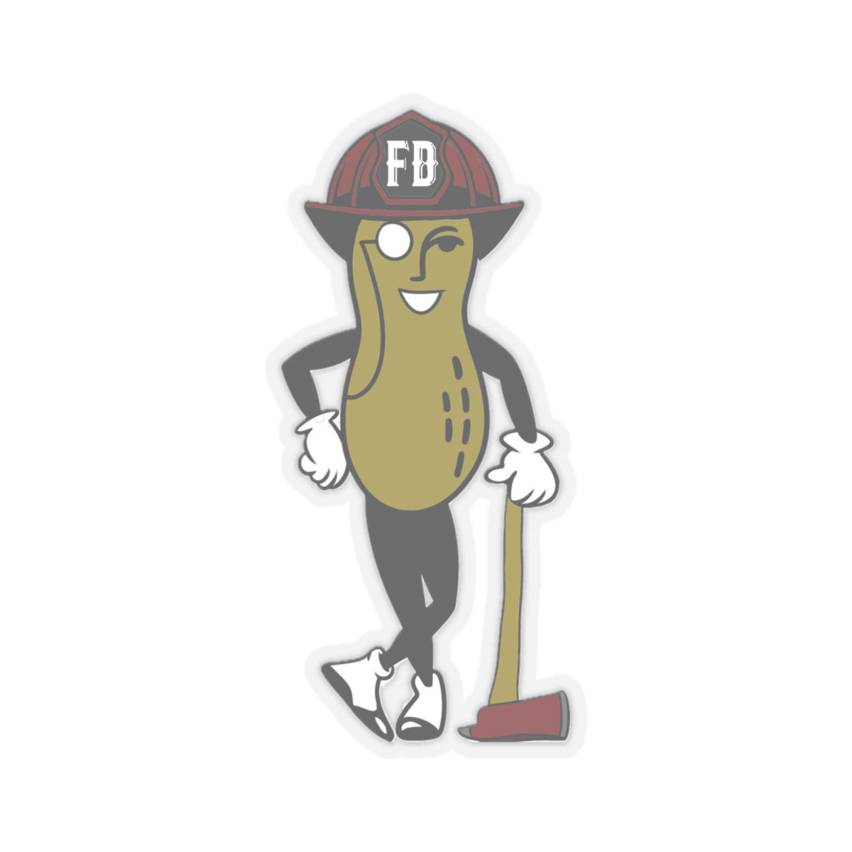 Firefighter Stickers Mr Planters Peanut Hero Fireman Design Vinyl Decal