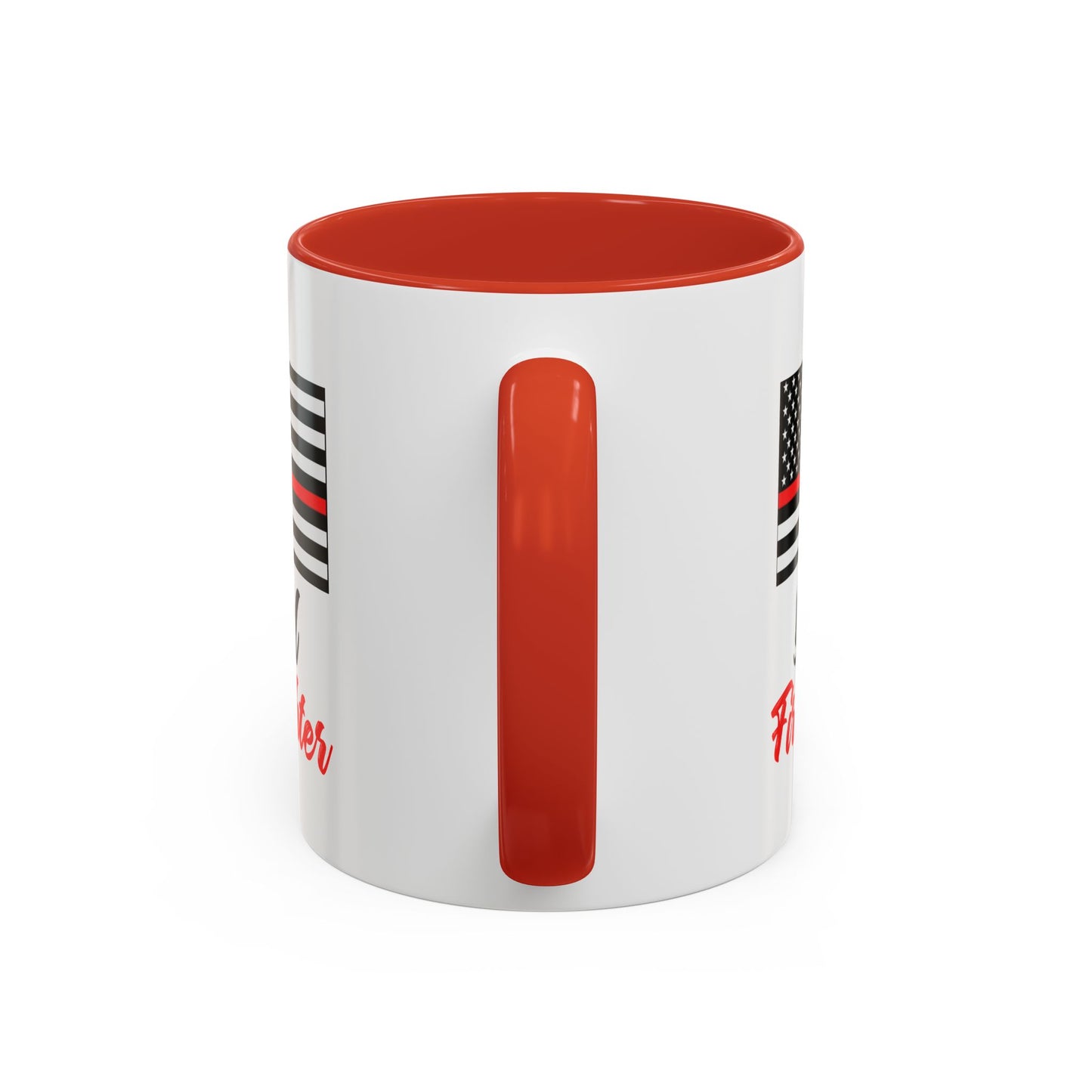 Dad Firefighter Thin Red Line Flag 2024 Wrap Around View Accent Coffee Mug Cup