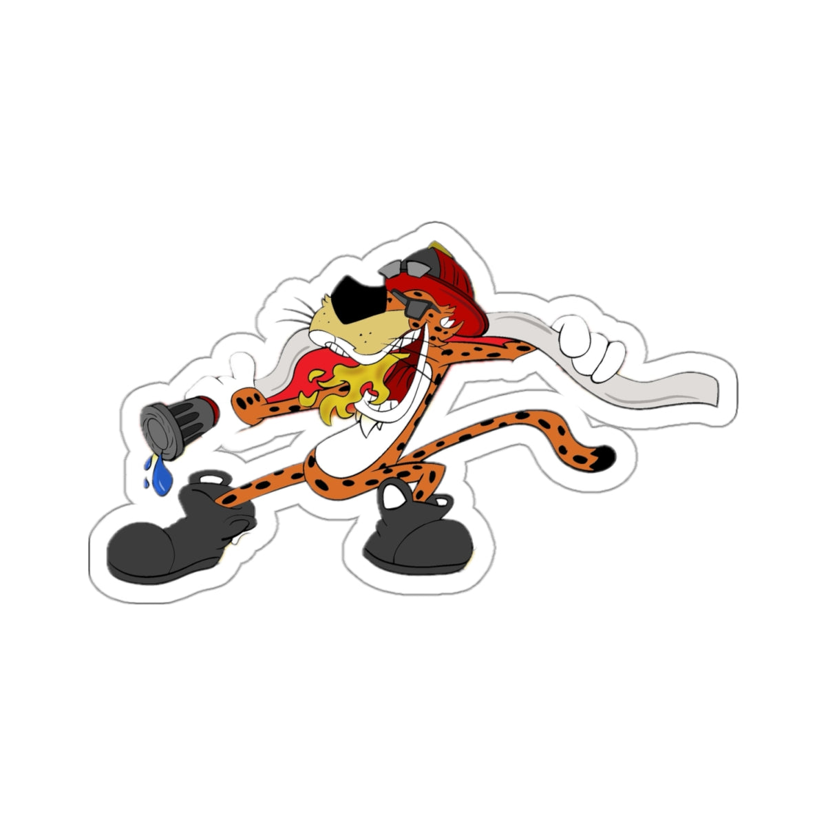 Firefighter Stickers Chester Cheetah Hot Cheetos Mascot Hero Fireman Vinyl Decal