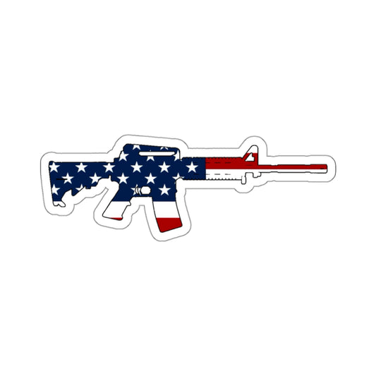 Rifle Stickers AR15 United States American Flag Old Glory Silhouette Decals