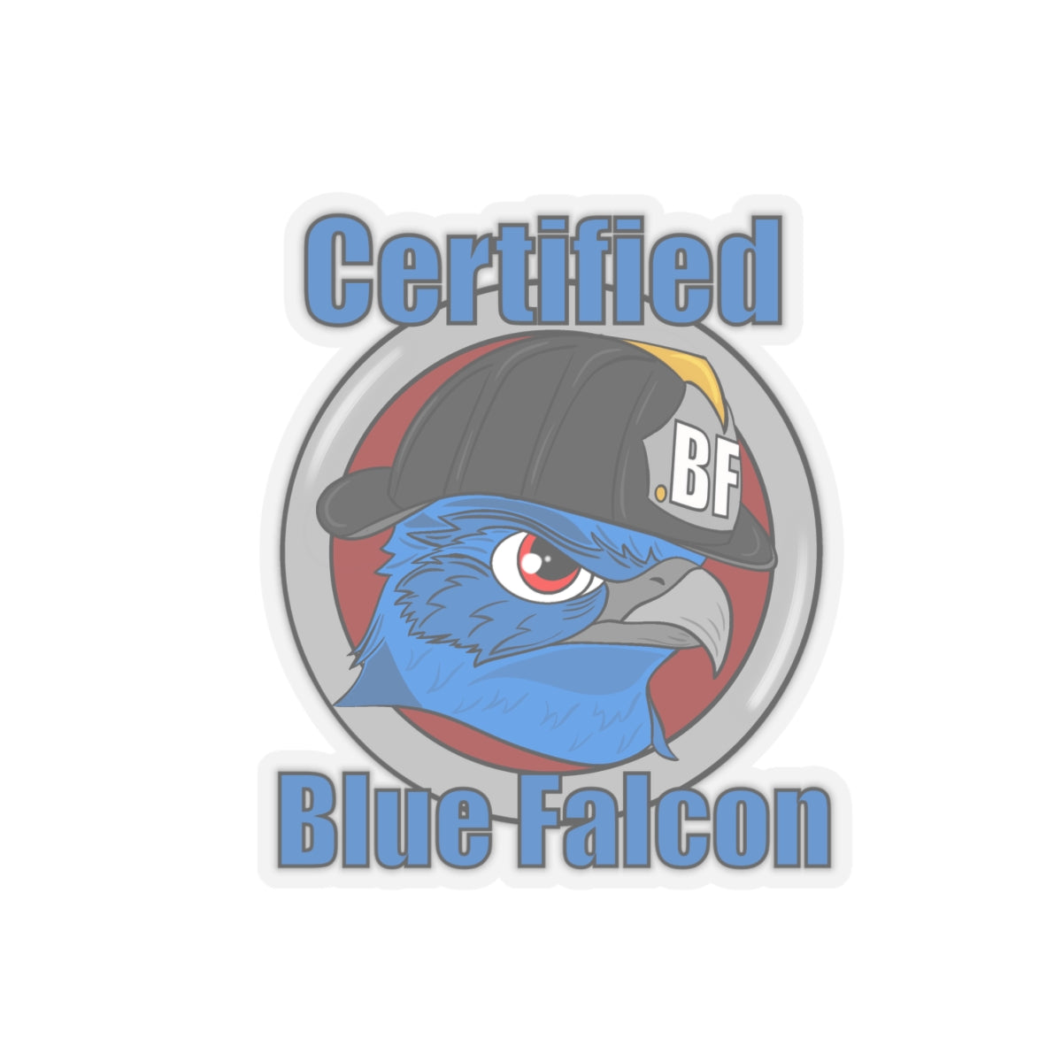 Firefighter Helmet Themed Stickers Certified Blue Falcon Funny Joke Meme Buddy