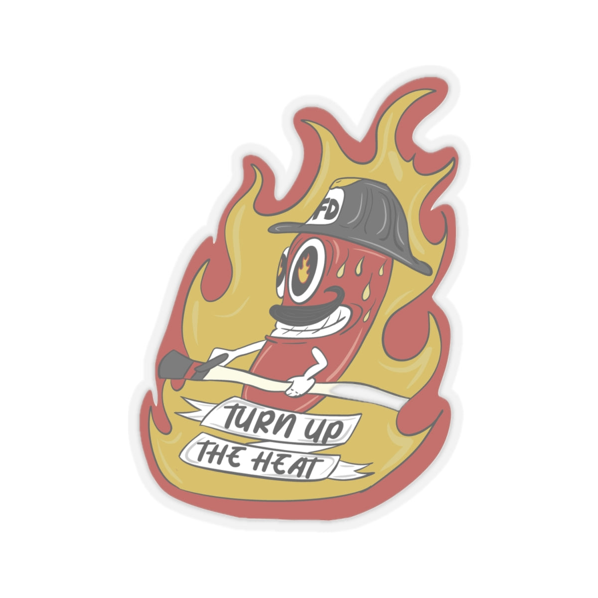 Firefighter Stickers Red Hot Chilli Pepper Heat Cartoon Art Vinyl Decal