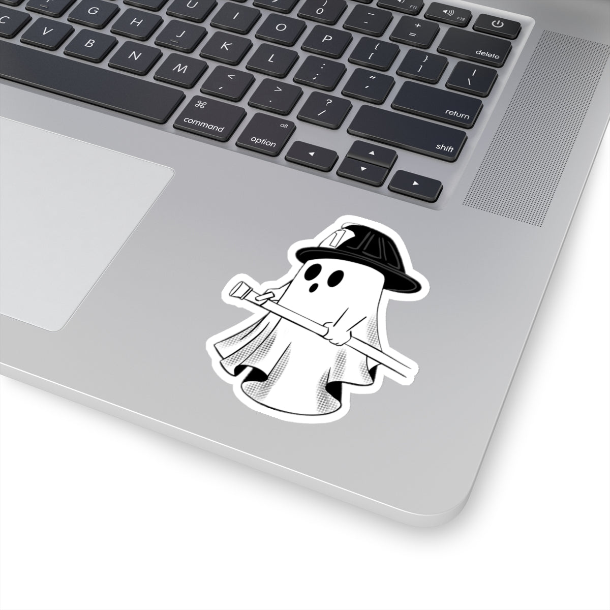 Firefighter Stickers Cute Fire station haunting ghost mascot Vinyl Decal