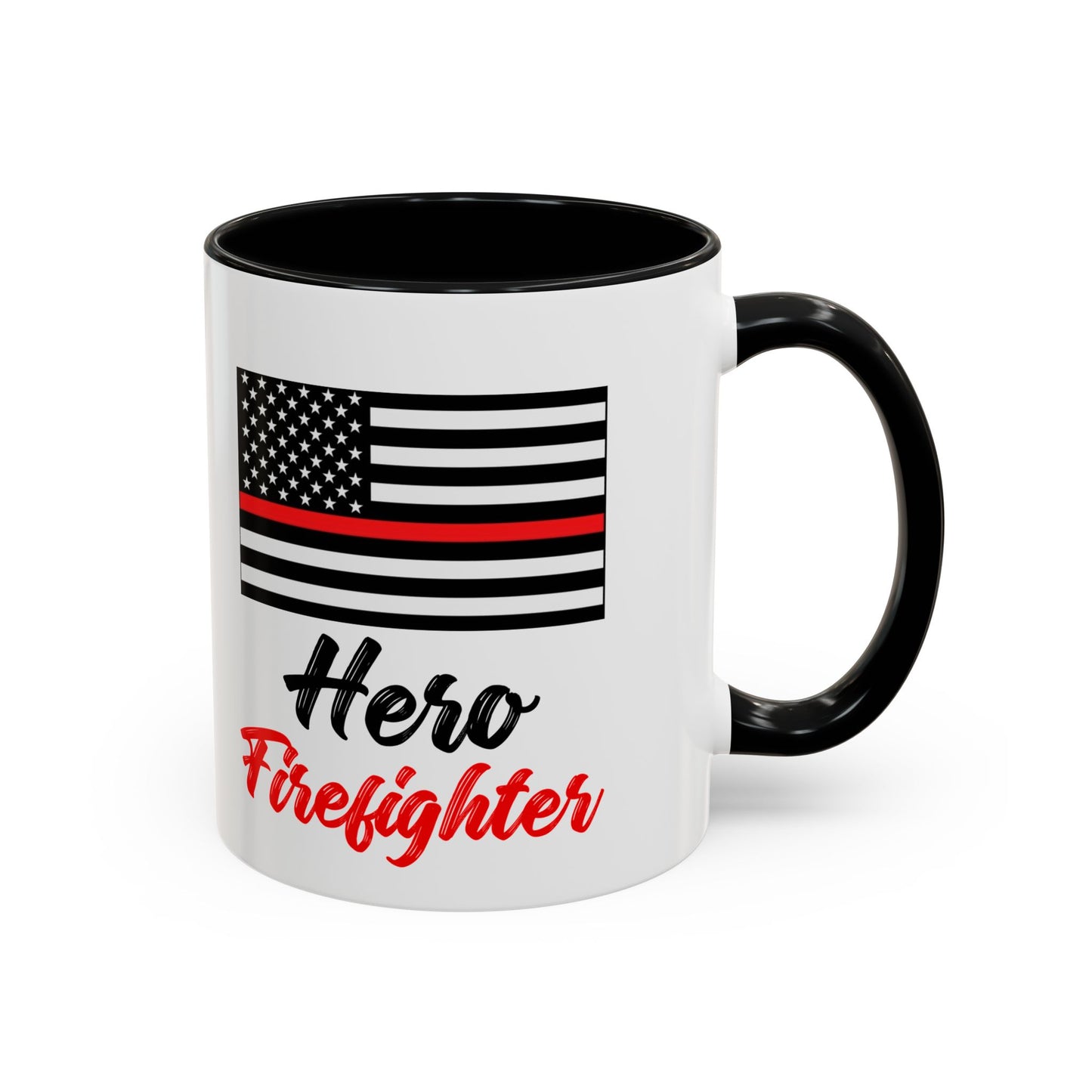 Hero Firefighter Thin Red Line Flag 2024 Wrap Around View Accent Coffee Mug Cup