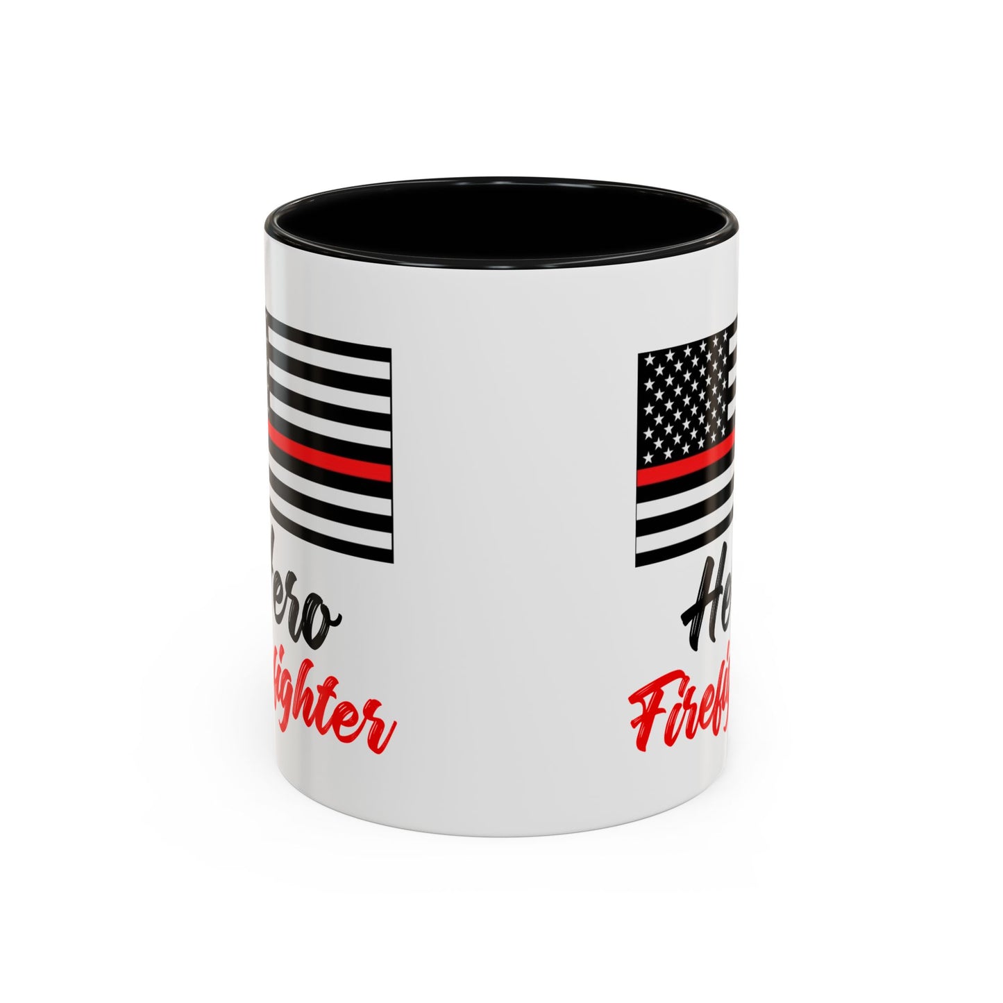 Hero Firefighter Thin Red Line Flag 2024 Wrap Around View Accent Coffee Mug Cup