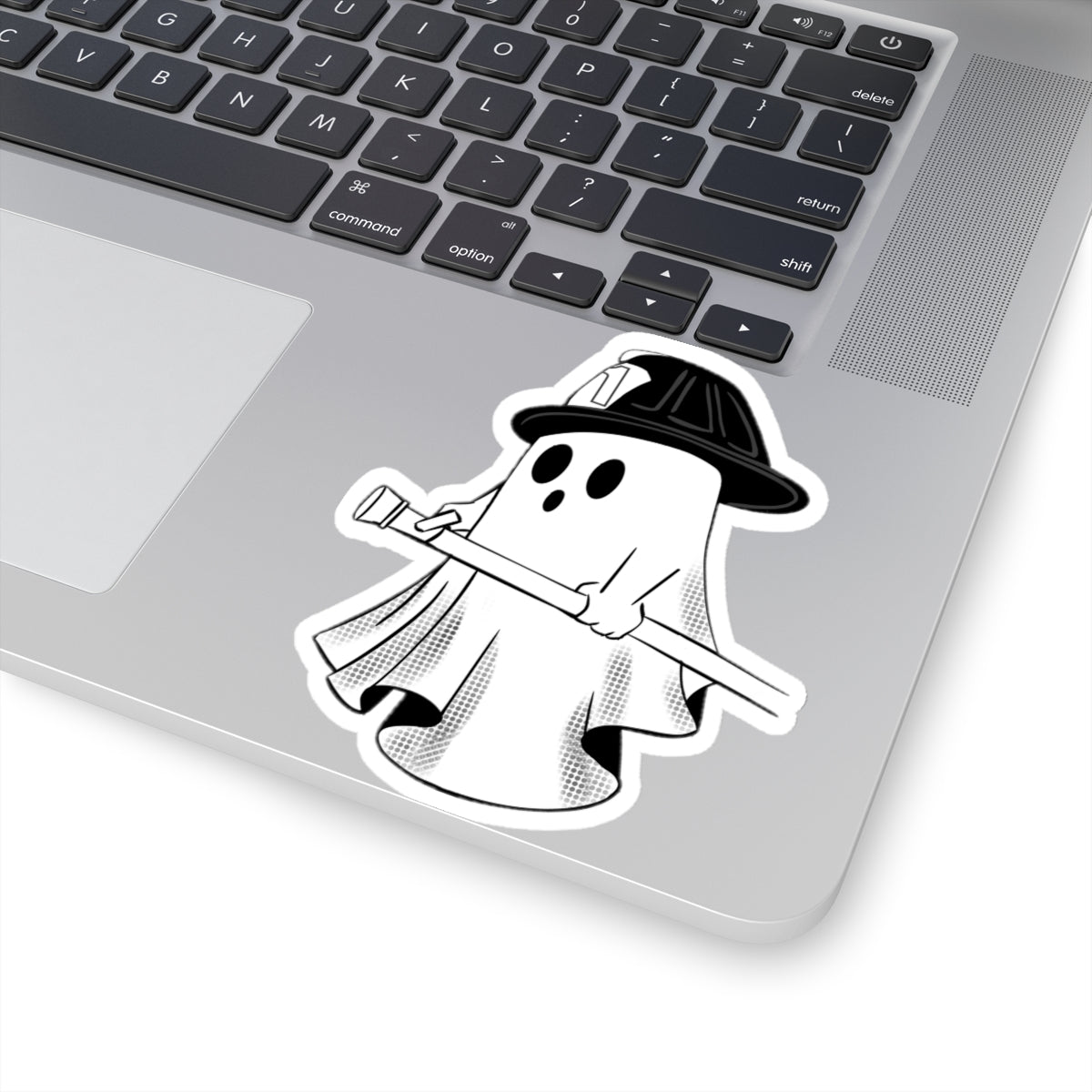 Firefighter Stickers Cute Fire station haunting ghost mascot Vinyl Decal