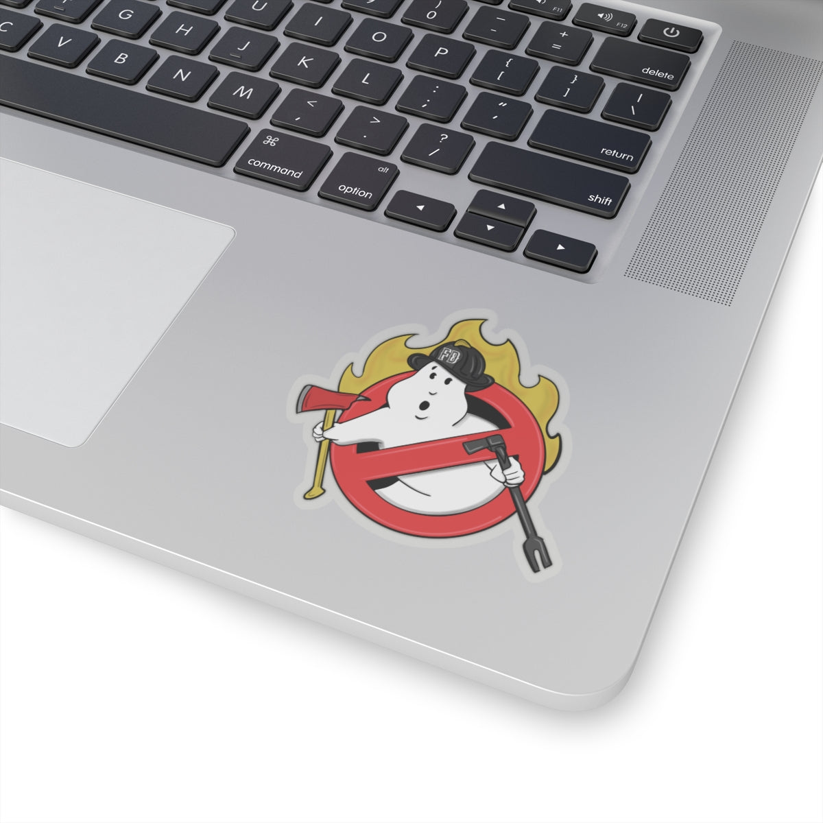 Ghostbusters firefighter fireman haunted fire station design Kiss-Cut Sticker