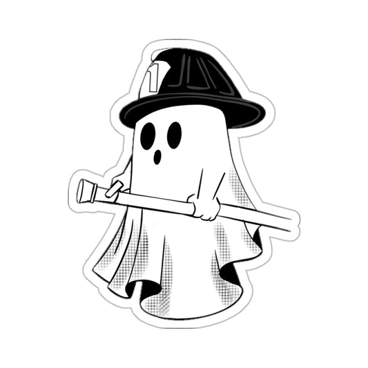 Firefighter Stickers Cute Fire station haunting ghost mascot Vinyl Decal