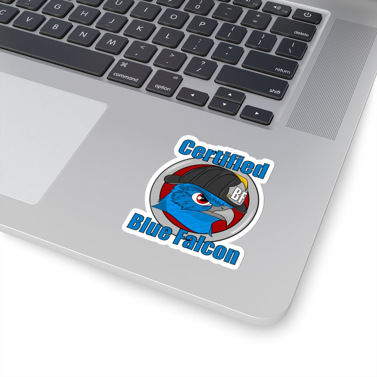 Firefighter Helmet Themed Stickers Certified Blue Falcon Funny Joke Meme Buddy