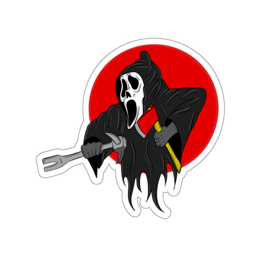 Ghostface Scream Movie Sticker Firefighter Themed Fireman Vinyl Decal