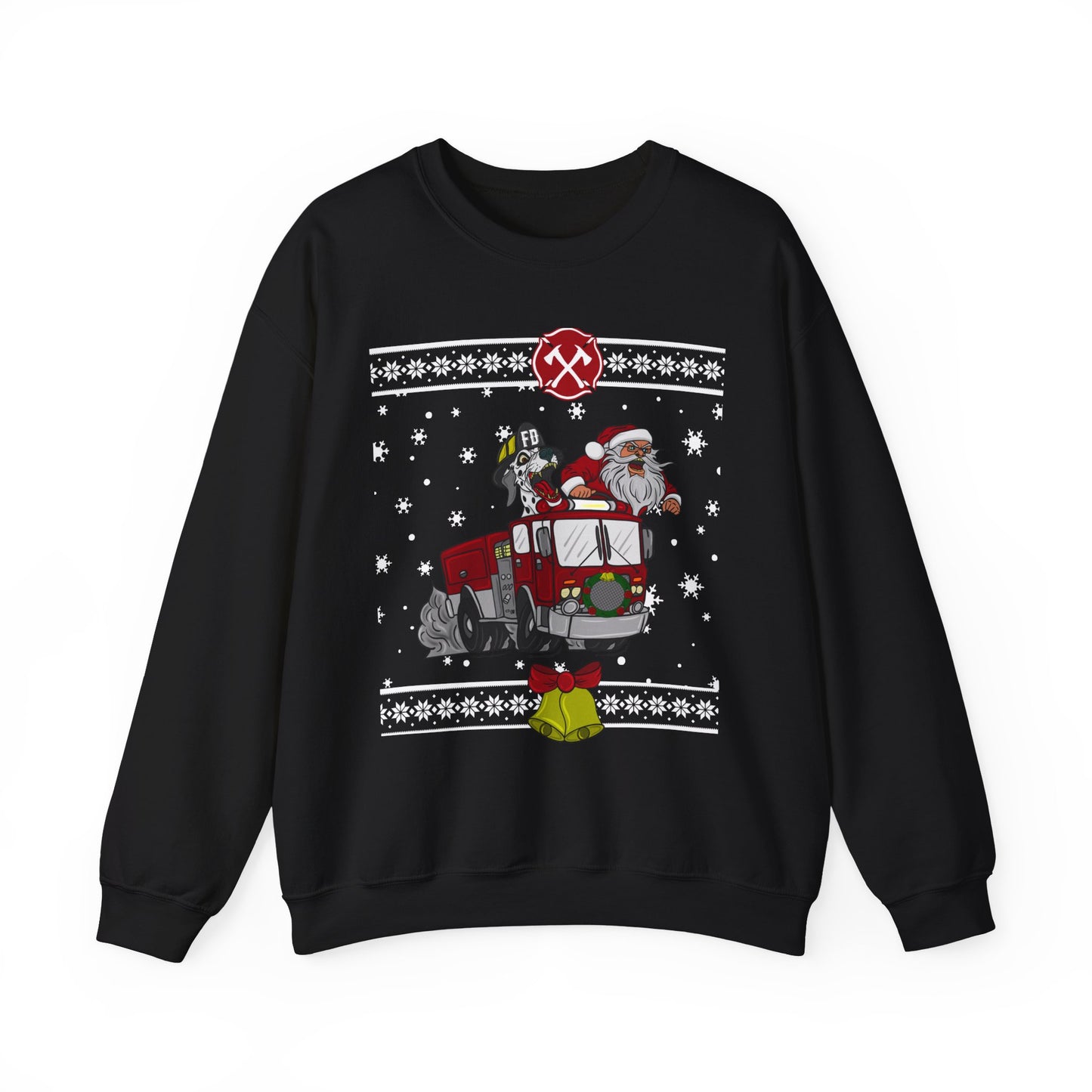 Firefighter Ugly Christmas Sweater Unisex Heavy Blend™ Crewneck Sweatshirt