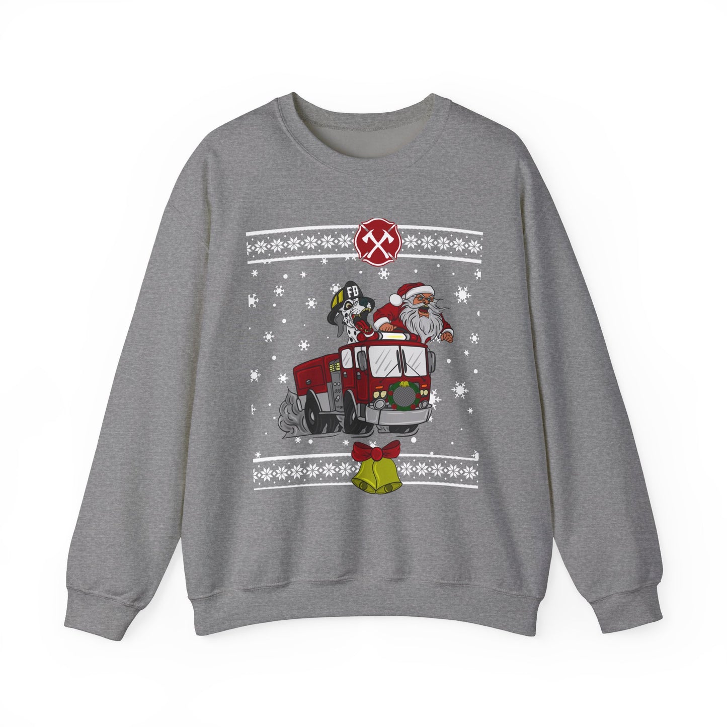 Firefighter Ugly Christmas Sweater Unisex Heavy Blend™ Crewneck Sweatshirt