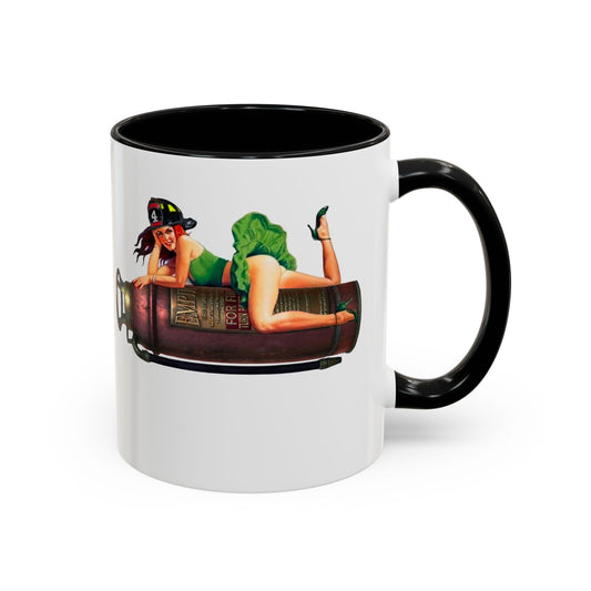 Sexy Irish hero firefighter pinup female Model girl Accent Coffee Mug