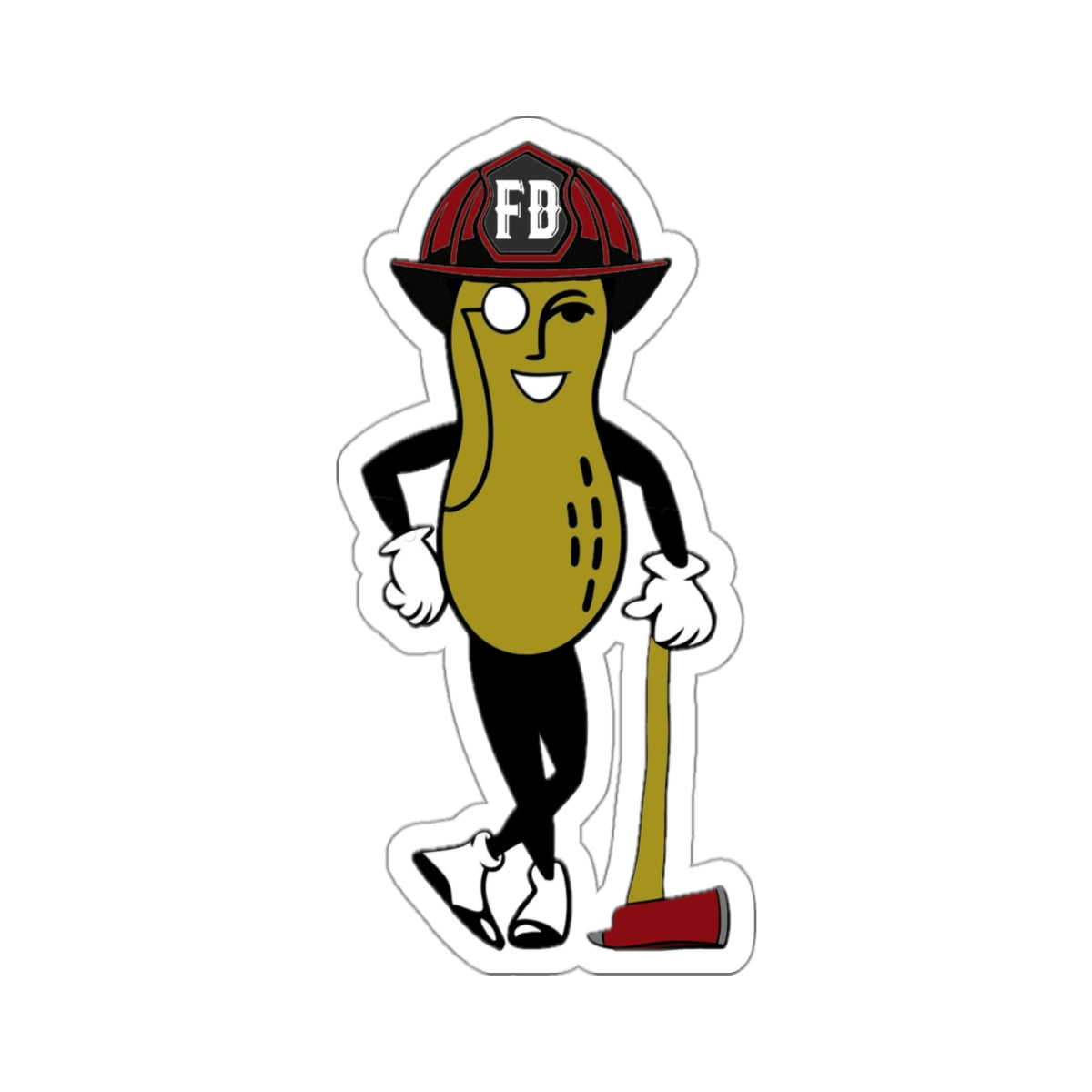 Firefighter Stickers Mr Planters Peanut Hero Fireman Design Vinyl Decal