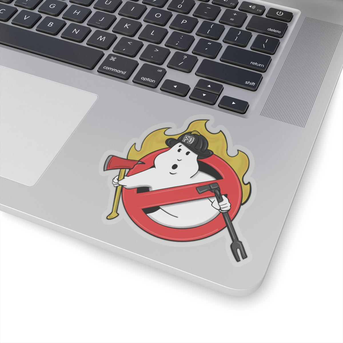 Ghostbusters firefighter fireman haunted fire station design Kiss-Cut Sticker