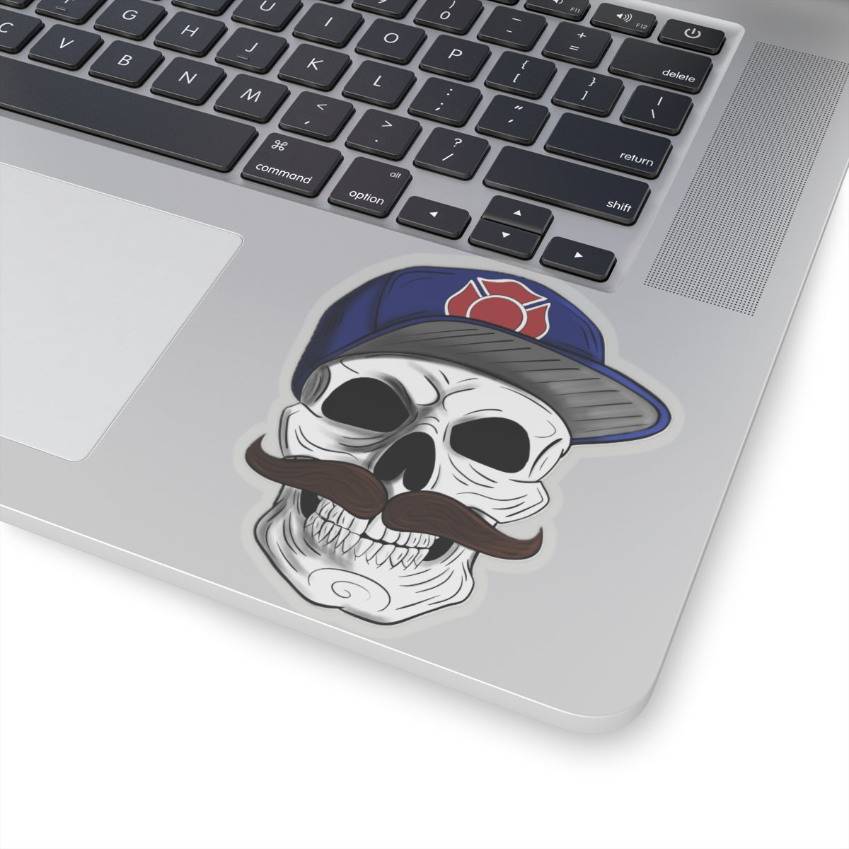 Firefighter stickers Mustache Baseball Cap Hat Skull Design vinyl decal